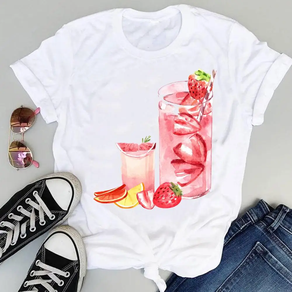Women T Shirt Cute Beach Drink Strawberry Fruit Cartoon Short Sleeve Graphic Tops Tee Summer Fashion Print Female Clothes Tshirt
Women T Shirt Cute Beach Drink Strawberry Fruit Cartoon Short Sleeve Graphic Tops Tee Summer Fashion Print Female Clothes Tshirt