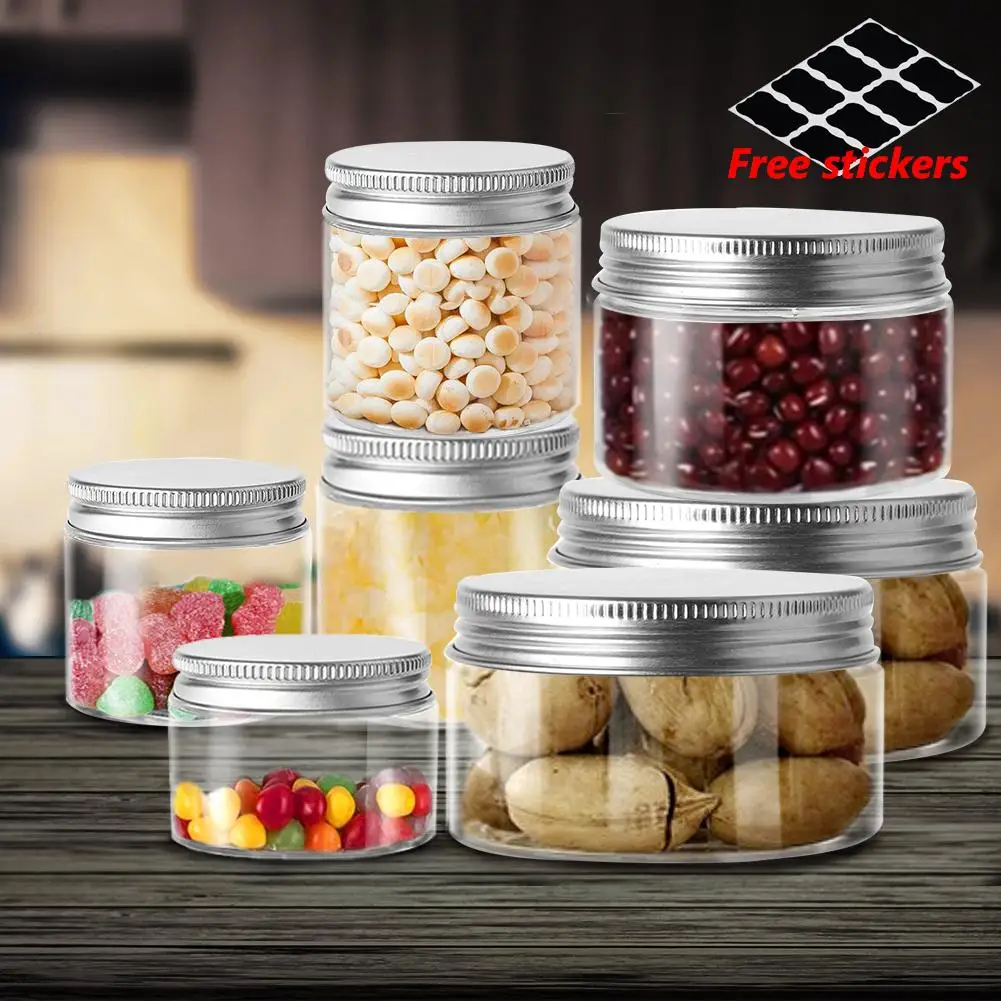 50pcs Aluminum Balm Cap Round Wide Mouth Plastic Storage Jars Container Clear Canister Transparent Travel Bottle Pot 30ml-150ml
50pcs Aluminum Balm Cap Round Wide Mouth Plastic Storage Jars Container Clear Canister Transparent Travel Bottle Pot 30ml-150ml