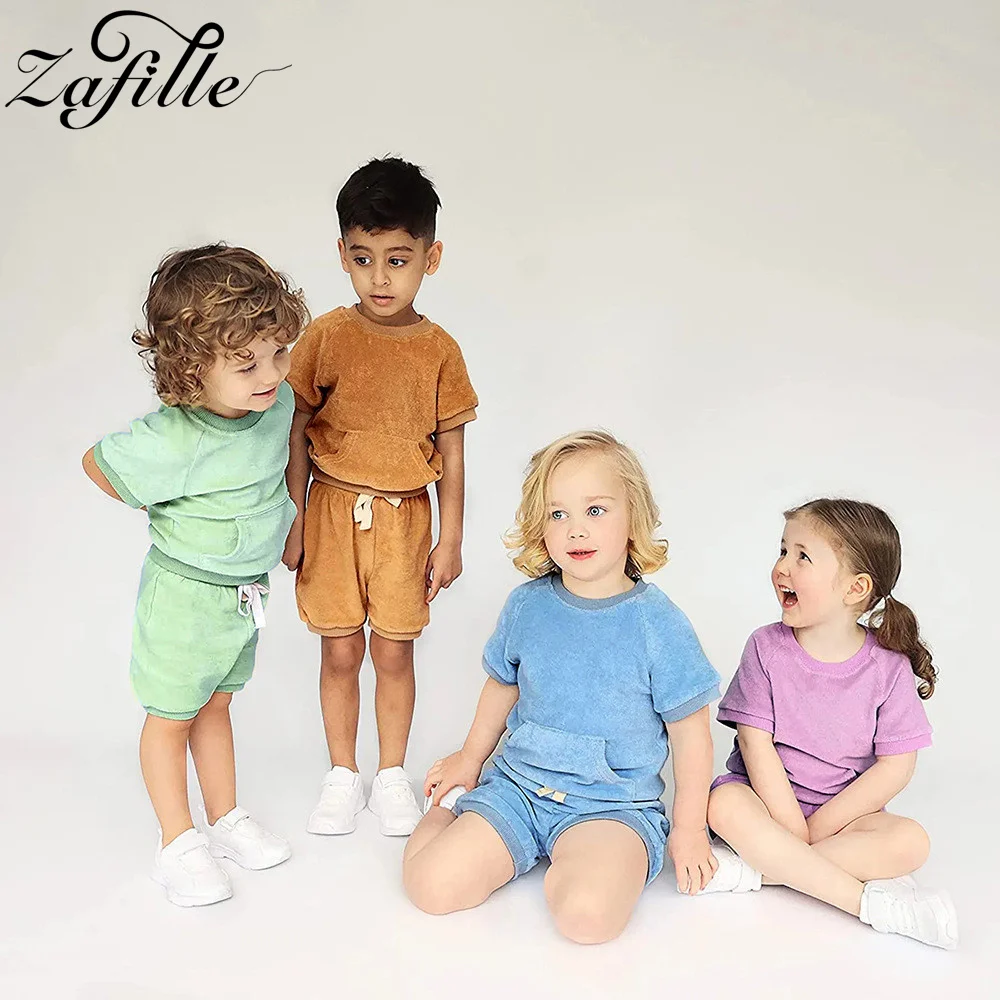 ZAFILLE Solid Toddler Baby Clothes Set Korean Style Kids Boys Clothing Pocket Top+Shorts Casual Children's Outfits Girls Suits
ZAFILLE Solid Toddler Baby Clothes Set Korean Style Kids Boys Clothing Pocket Top+Shorts Casual Children's Outfits Girls Suits