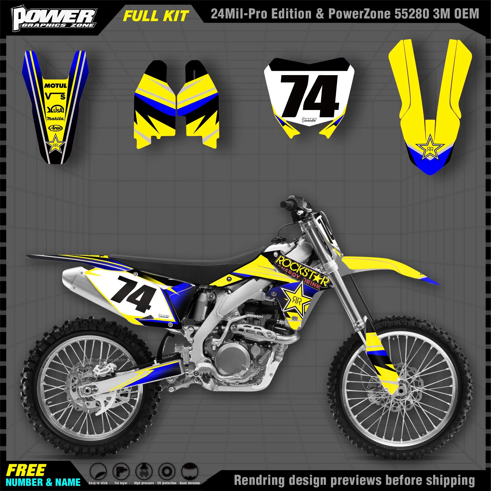 Персонализированные графические наклейки PowerZone Team, Набор наклеек для SUZUKI Decal 2008-2017 RMZ 450 001
Персонализированные графические наклейки PowerZone Team, Набор наклеек для SUZUKI Decal 2008-2017 RMZ 450 001