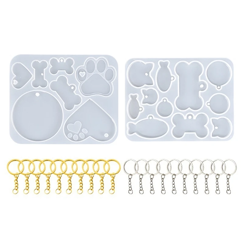 22Pcs Pet Tag Silicone Mold Dog Bone Keychain Mold with Hanging-Hole for DIY Pendant Jewelry Making Cat-Paw Resin Mold
22Pcs Pet Tag Silicone Mold Dog Bone Keychain Mold with Hanging-Hole for DIY Pendant Jewelry Making Cat-Paw Resin Mold