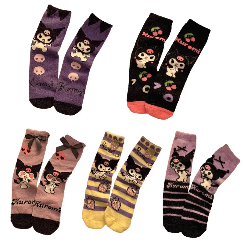 Cute Cartoon Sanrios Kuromi Mid-Calf Socks Winter Anime Print Plush Sweet Sleeping Coral Fleece Kawaii Socks Warm Girl Gift
Cute Cartoon Sanrios Kuromi Mid-Calf Socks Winter Anime Print Plush Sweet Sleeping Coral Fleece Kawaii Socks Warm Girl Gift
