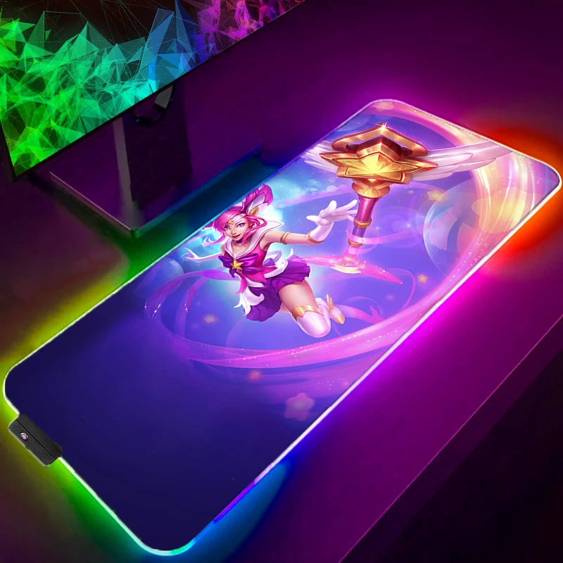 

RGB LED Mouse Pad Lux League Of Legends Pc Desk Mat Mousepad Kawaii Xxl Large LOL Carpet Gaming Accessories Computer Gamer Anime