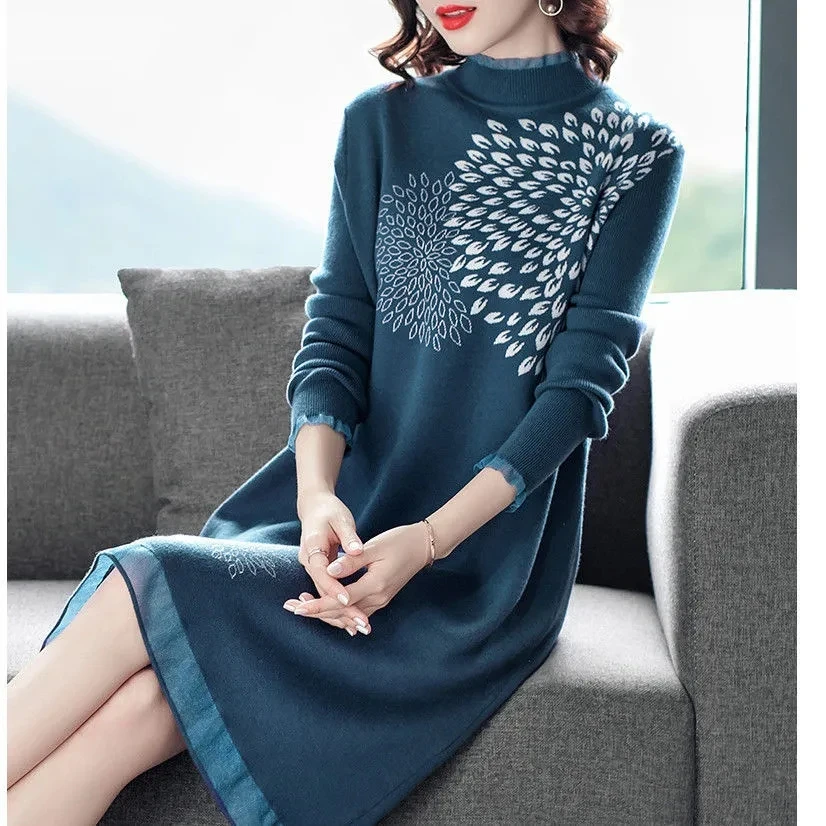 Elegant Wooden ear edge half Turtleneck Knitted Dress Women Clothing 2023 New Autumn Winter Slim Long Sleeved Sweater Dress 60
Elegant Wooden ear edge half Turtleneck Knitted Dress Women Clothing 2023 New Autumn Winter Slim Long Sleeved Sweater Dress 60