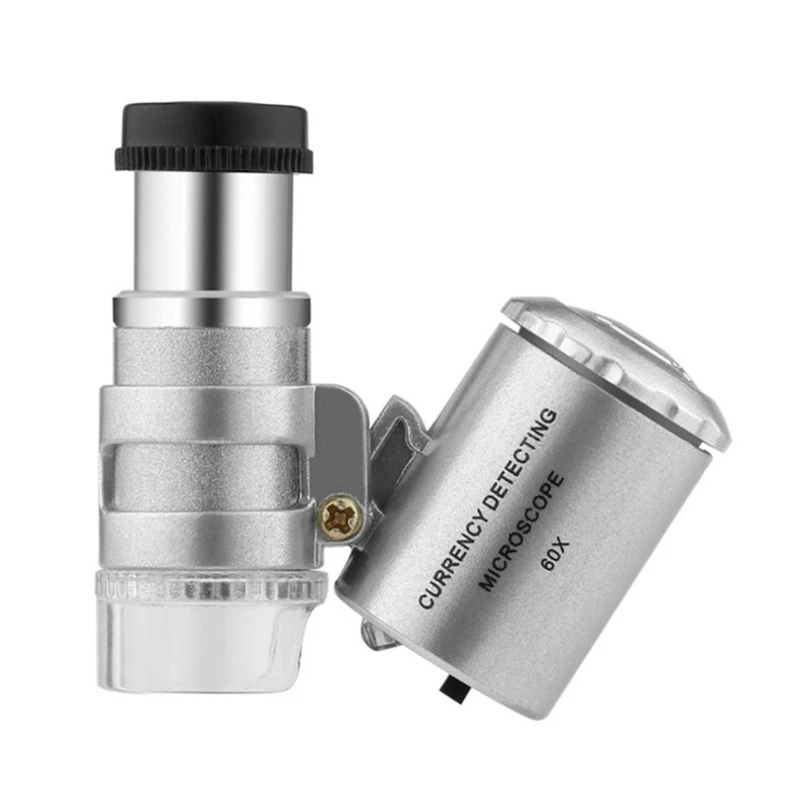 

94PD Lightweight Pocket Microscope with LED-Illumination 60X Zoom for Close-Up Views