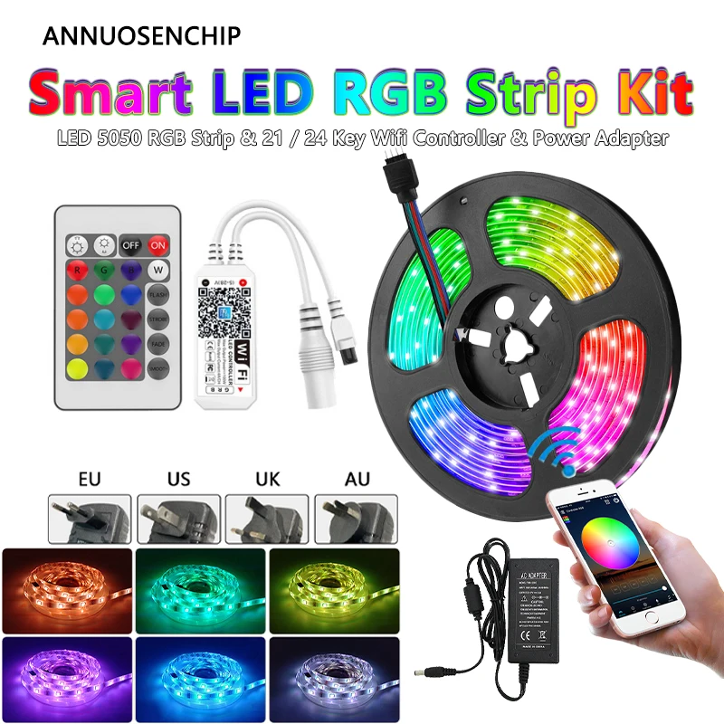Умная RGB Светодиодная лента для гостиной, полный комплект, 5 м, 10 м, 15 м, 20 м, Wi-Fi, приложение для регулировки яркости, пульт дистанционного упра...
Умная RGB Светодиодная лента для гостиной, полный комплект, 5 м, 10 м, 15 м, 20 м, Wi-Fi, приложение для регулировки яркости, пульт дистанционного упра...
