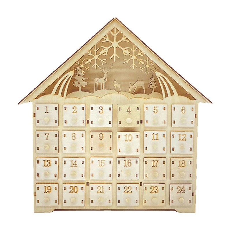Elk Snowflake Wooden Christmas Countdown Calendar LED Lighted Wood House Xmas G2AB
Elk Snowflake Wooden Christmas Countdown Calendar LED Lighted Wood House Xmas G2AB