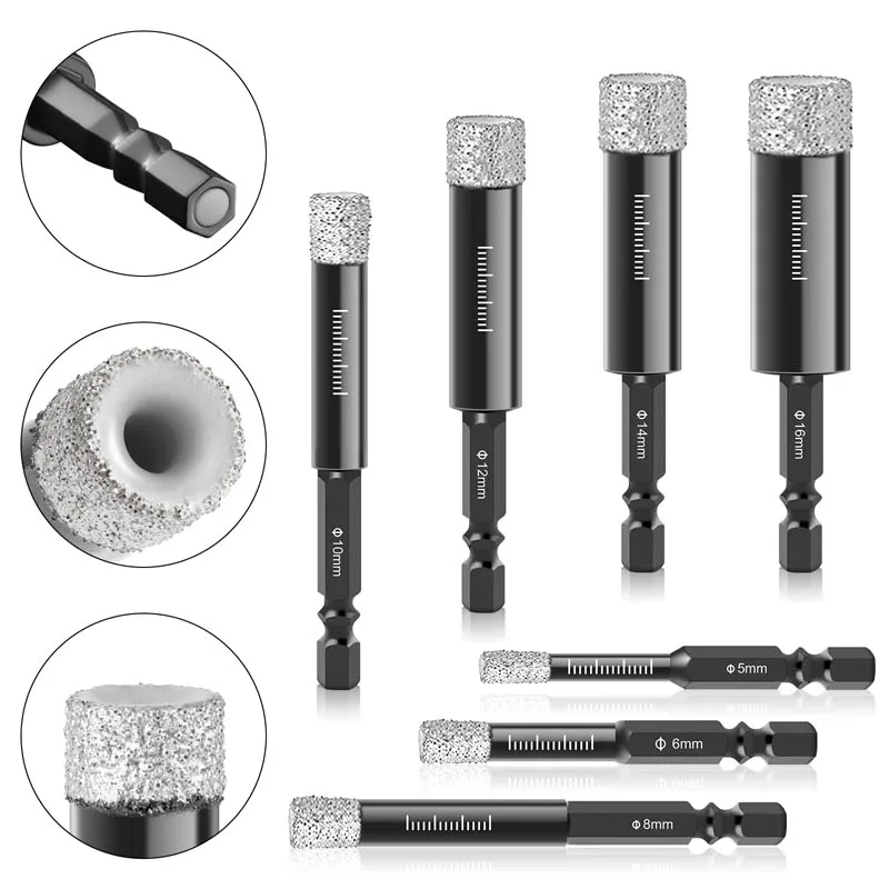 Dry Diamond Coated Drill Bits for Tile Marble Glass Ceramic Openning Hole Saw Hex Shank Brazed Tile Drill Bit for Woodworking
Dry Diamond Coated Drill Bits for Tile Marble Glass Ceramic Openning Hole Saw Hex Shank Brazed Tile Drill Bit for Woodworking