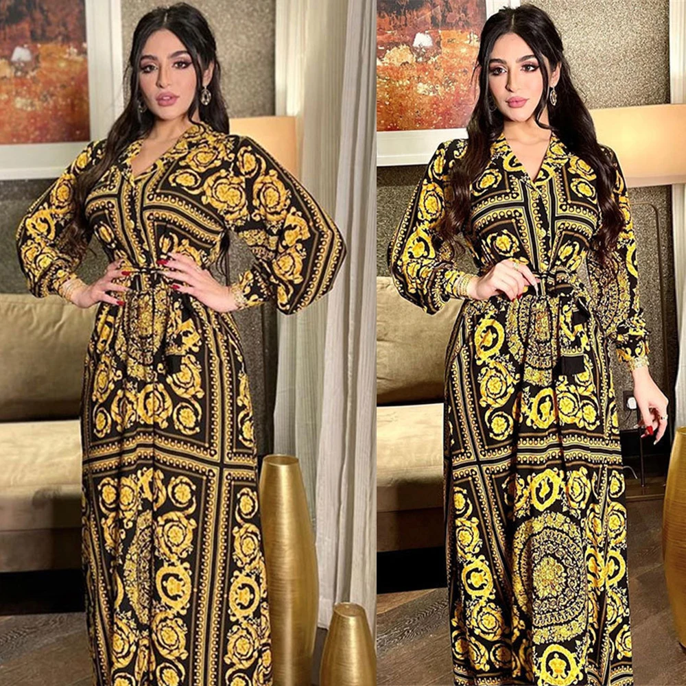 Vintage Printed Muslim Women Long Dress Dubai Casual Long Sleeve Shirt Dress Single Breast Arab Abaya Middle East Islam Vestido
Vintage Printed Muslim Women Long Dress Dubai Casual Long Sleeve Shirt Dress Single Breast Arab Abaya Middle East Islam Vestido