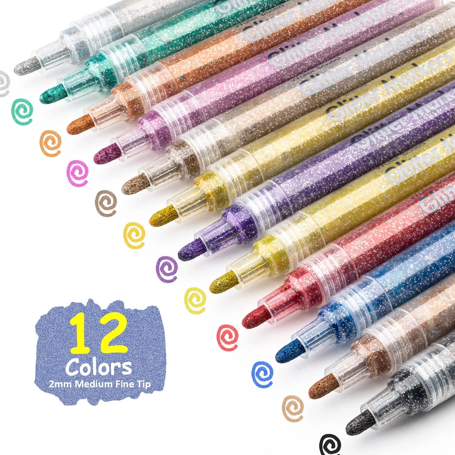 12 Sparkle Color Paint Markers Acrylic Glitter Paint Marker Pens Ultra Middle Point 2.0mm Paint Pen for Rock Painting DIY Crafts
12 Sparkle Color Paint Markers Acrylic Glitter Paint Marker Pens Ultra Middle Point 2.0mm Paint Pen for Rock Painting DIY Crafts