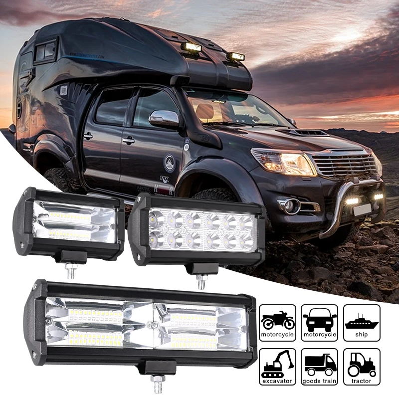 12V 24V Car LED Light Bar Offroad 4x4 Spotlights Fog Lamp Diode Headlight Driving Truck Farm Tractor Boat SUV ATV Work Light
12V 24V Car LED Light Bar Offroad 4x4 Spotlights Fog Lamp Diode Headlight Driving Truck Farm Tractor Boat SUV ATV Work Light