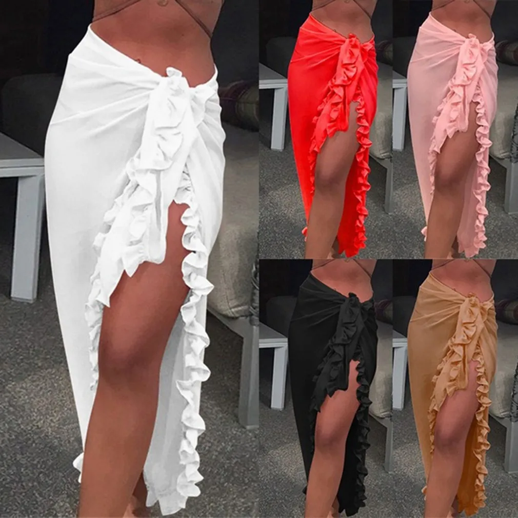 Women Chiffon See-Through Beach Bikini Cover Up Wrap Scarf Swimwear Pareo Sarong Dress Solid Ruffle Casual Beach Dress
Women Chiffon See-Through Beach Bikini Cover Up Wrap Scarf Swimwear Pareo Sarong Dress Solid Ruffle Casual Beach Dress