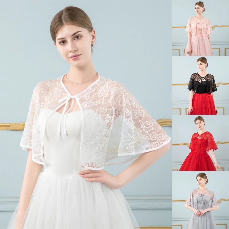 Women Wedding Bridal Shawl Wrap Capelet Sheer Floral Lace for JACKET Bolero Tulle Cape Bridesmaid Lace-Up Shrug Cover Up 
Women Wedding Bridal Shawl Wrap Capelet Sheer Floral Lace for JACKET Bolero Tulle Cape Bridesmaid Lace-Up Shrug Cover Up
