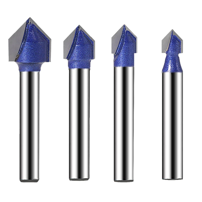 4 шт. 1/4 дюйма V канавка маршрутизатор Набор бит 90 градусов ЧПУ гравировальный резак для 3D Signmaking деревообрабатывающий инструмент для резьбы 
4 шт. 1/4 дюйма V канавка маршрутизатор Набор бит 90 градусов ЧПУ гравировальный резак для 3D Signmaking деревообрабатывающий инструмент для резьбы