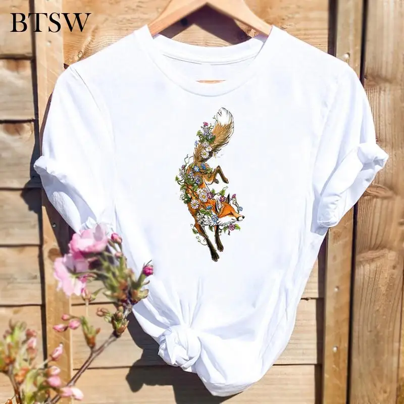 Spring Women T Shirt Summer T-shirts Print Female Graphic Top Wild Animal Flower Spring Short Sleeve Fashion Cartoon Tee T-Shirt
Spring Women T Shirt Summer T-shirts Print Female Graphic Top Wild Animal Flower Spring Short Sleeve Fashion Cartoon Tee T-Shirt