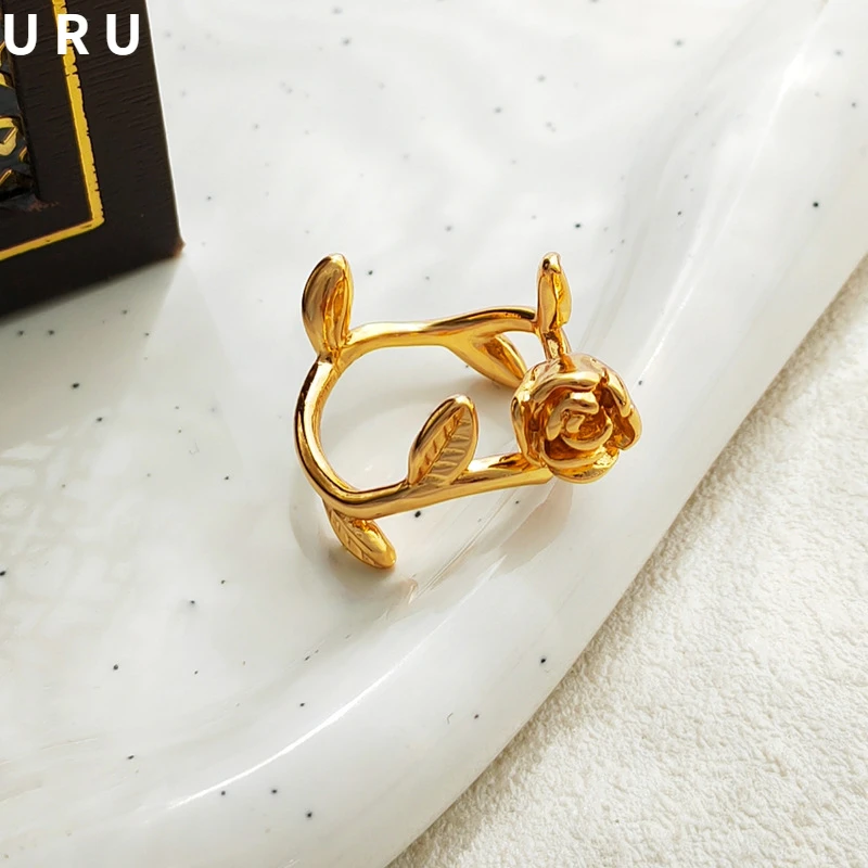 Trendy Jewelry Rose Flower Rings Popular Style Elegant Temperament High Quality Brass Gold Color Adjustable Rings For Women
Trendy Jewelry Rose Flower Rings Popular Style Elegant Temperament High Quality Brass Gold Color Adjustable Rings For Women