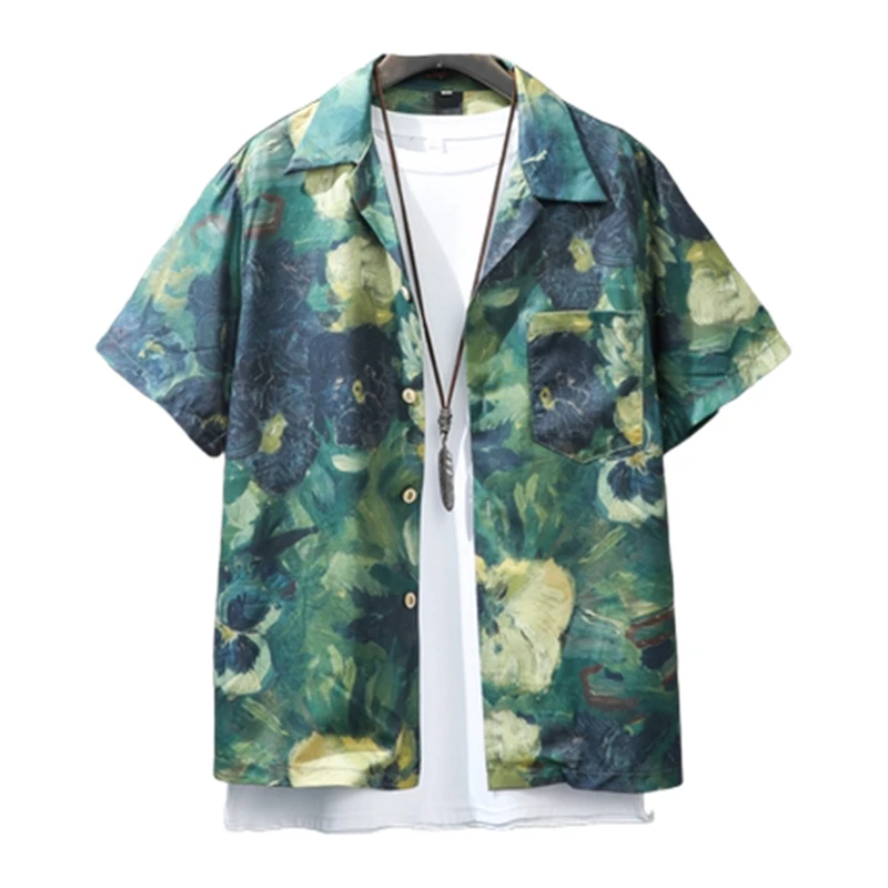 Vintage Van Gogh Oil paint shirt mens Cuban collar fashion short sleeve shirt ropa hombre Hawaiian couple summer men clothing
Vintage Van Gogh Oil paint shirt mens Cuban collar fashion short sleeve shirt ropa hombre Hawaiian couple summer men clothing