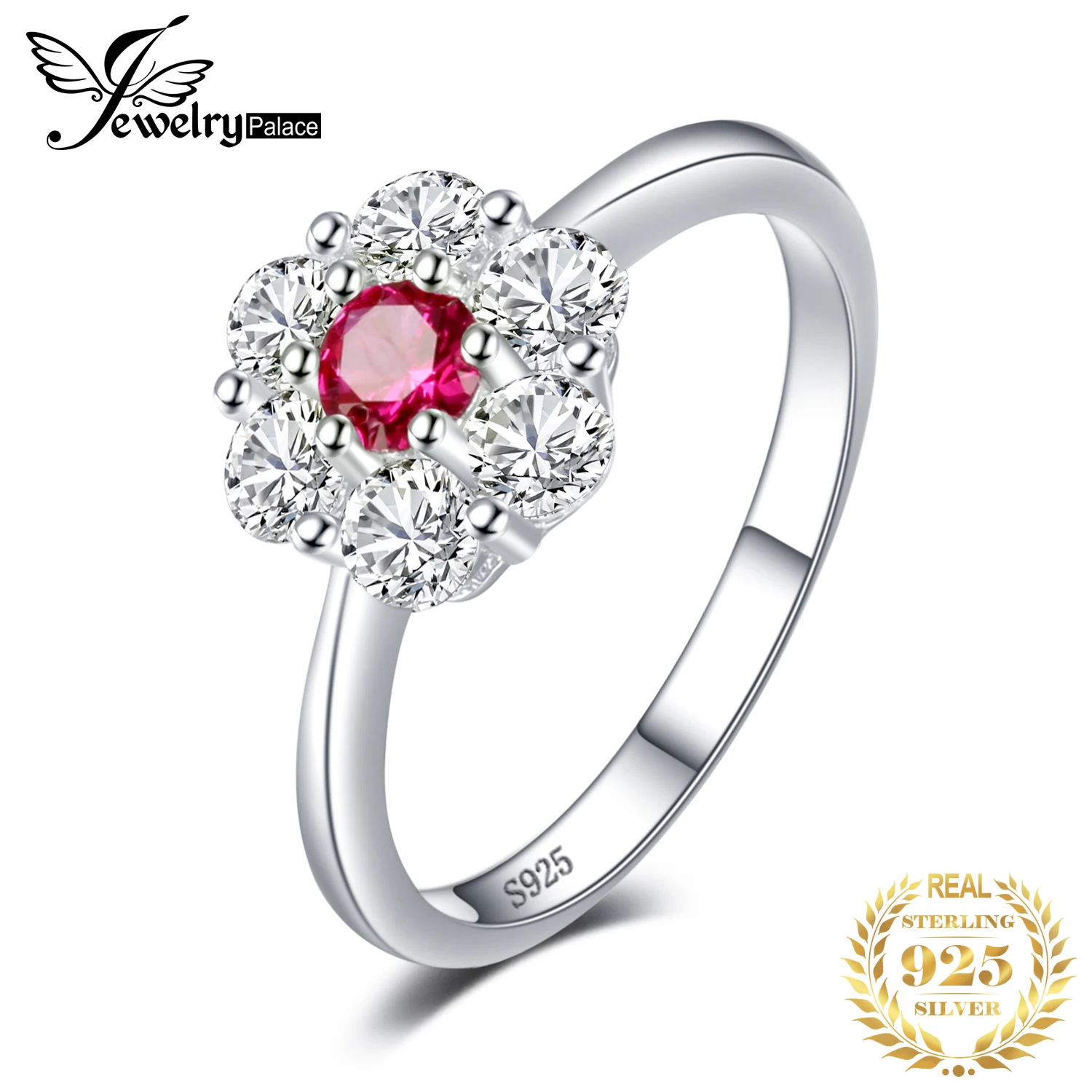 JewelryPalace Flower Created Red Ruby 925 Sterling Silver Halo Wedding Engagement Ring for Women Fine Stackable Ring New Arrival
JewelryPalace Flower Created Red Ruby 925 Sterling Silver Halo Wedding Engagement Ring for Women Fine Stackable Ring New Arrival