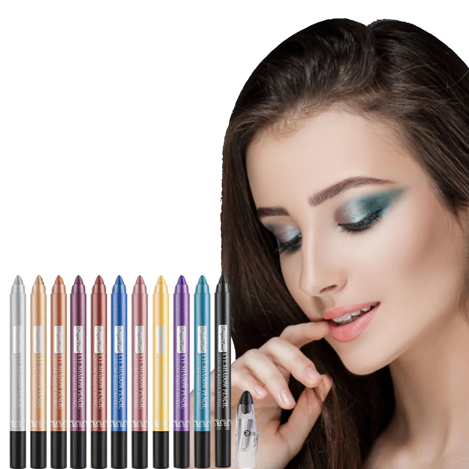 

12pcs Eyeshadow Stick Sets Waterproof Glitter Eye Shadow Pencil Crayon Long Lasting Smudge-Proof Shimmer Eyeshadow Pen Makeup