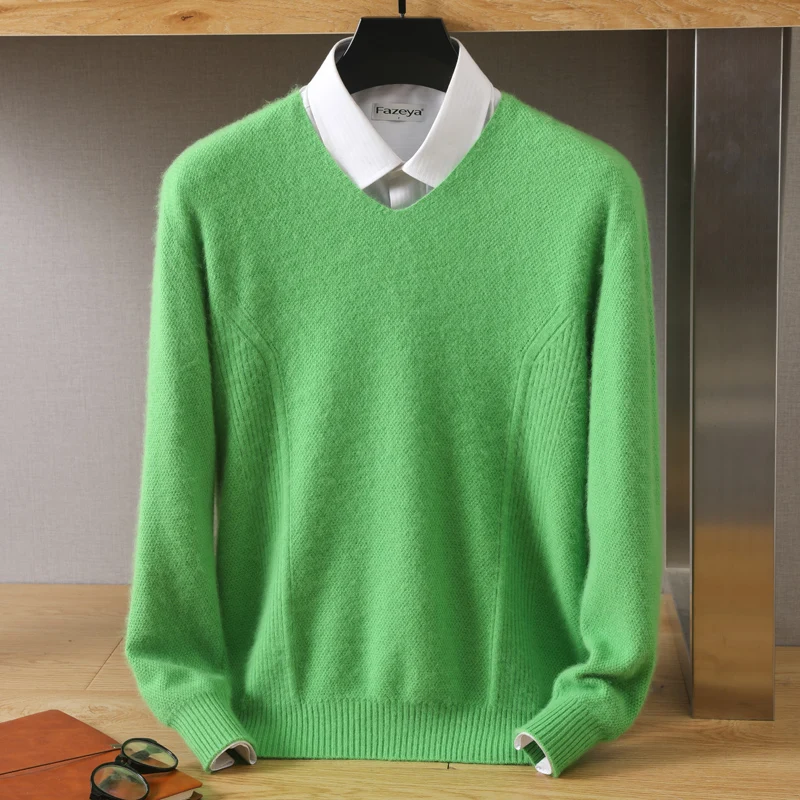 Men's 100 Pure Mink Sweater V-Neck Pullover Cashmere Knitted Bottom Sweater Sweater New High-End Casual Top In Autumn And Winter
Men's 100 Pure Mink Sweater V-Neck Pullover Cashmere Knitted Bottom Sweater Sweater New High-End Casual Top In Autumn And Winter