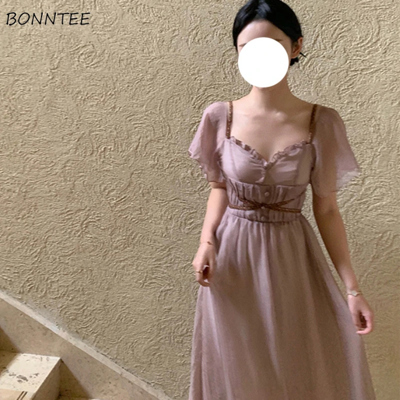 Short Sleeve Dresses Women Vestidos Elegant Chic Summer Chic Fashion Sweet Design Retro Female Mid-calf V-neck Daily Korean New
Short Sleeve Dresses Women Vestidos Elegant Chic Summer Chic Fashion Sweet Design Retro Female Mid-calf V-neck Daily Korean New