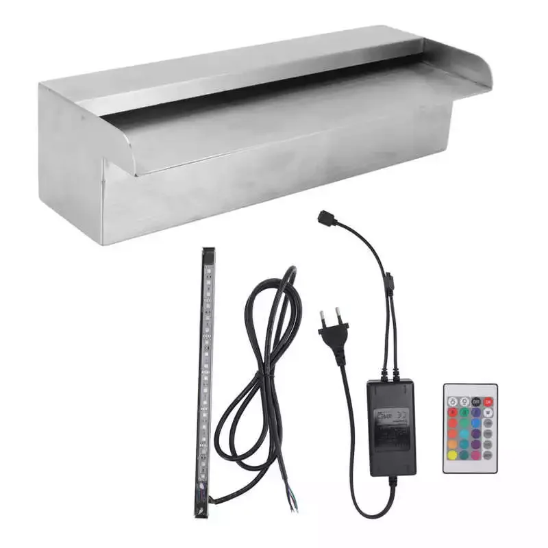 Pool Waterfall G1 Thread Pool Fountain with LED Strip Light for Swimming Pool Decorations EU Plug 220V Stainless Steel 
Pool Waterfall G1 Thread Pool Fountain with LED Strip Light for Swimming Pool Decorations EU Plug 220V Stainless Steel