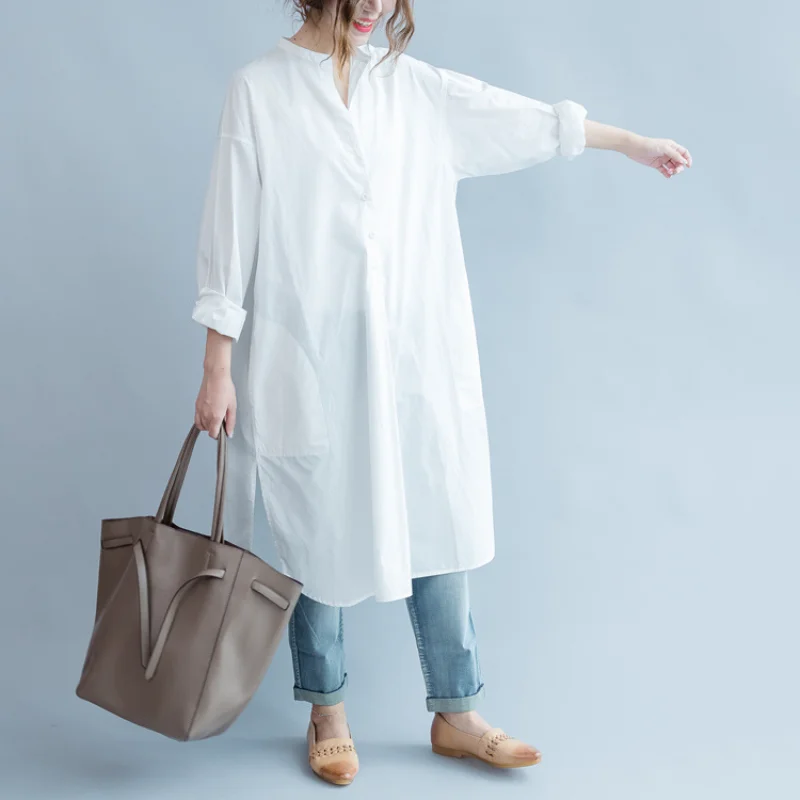 Both Sides Slit Round Neck Women Dress 2023 New Korean Version of Literary Open Button Long Shirt Skirt Casual Large Size Skirt
Both Sides Slit Round Neck Women Dress 2023 New Korean Version of Literary Open Button Long Shirt Skirt Casual Large Size Skirt