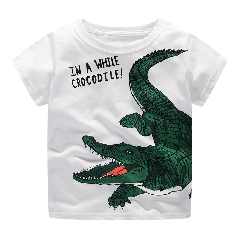

Jumping Meters 2-7T Crocodile Summer Boys T shirts Fashion Cotton Boys Girls Tops Hot Selling Toddler Clothes Shirts