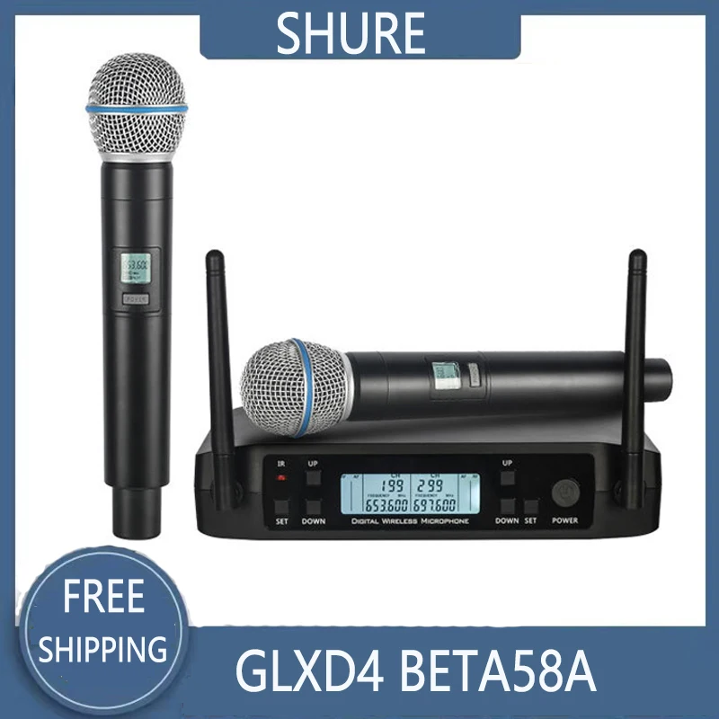 Shure Glxd4 Beta 58a Wireless Microphone UHF Dynamic Handheld Professional Radio Stage Speech Frequency adjustable microphone
Shure Glxd4 Beta 58a Wireless Microphone UHF Dynamic Handheld Professional Radio Stage Speech Frequency adjustable microphone