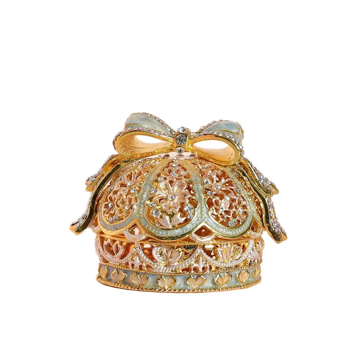 Creative Bowknot Style Jewelry Box Crown Jewelry Box Alloy Enamel High Grade Jewelry Ring Wedding Ring Jewelry Storage Box ZE69 
Creative Bowknot Style Jewelry Box Crown Jewelry Box Alloy Enamel High Grade Jewelry Ring Wedding Ring Jewelry Storage Box ZE69