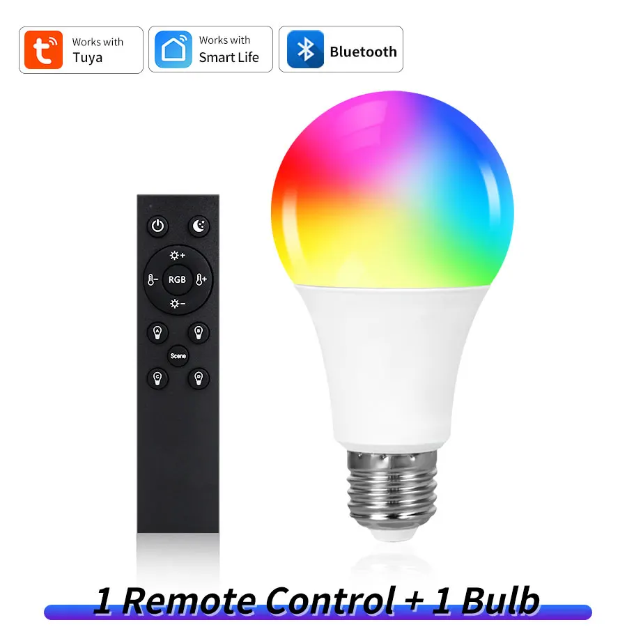 Умная светодиодная лампа Tuya Bluetooth E27 220В RGB
Умная светодиодная лампа Tuya Bluetooth E27 220В RGB