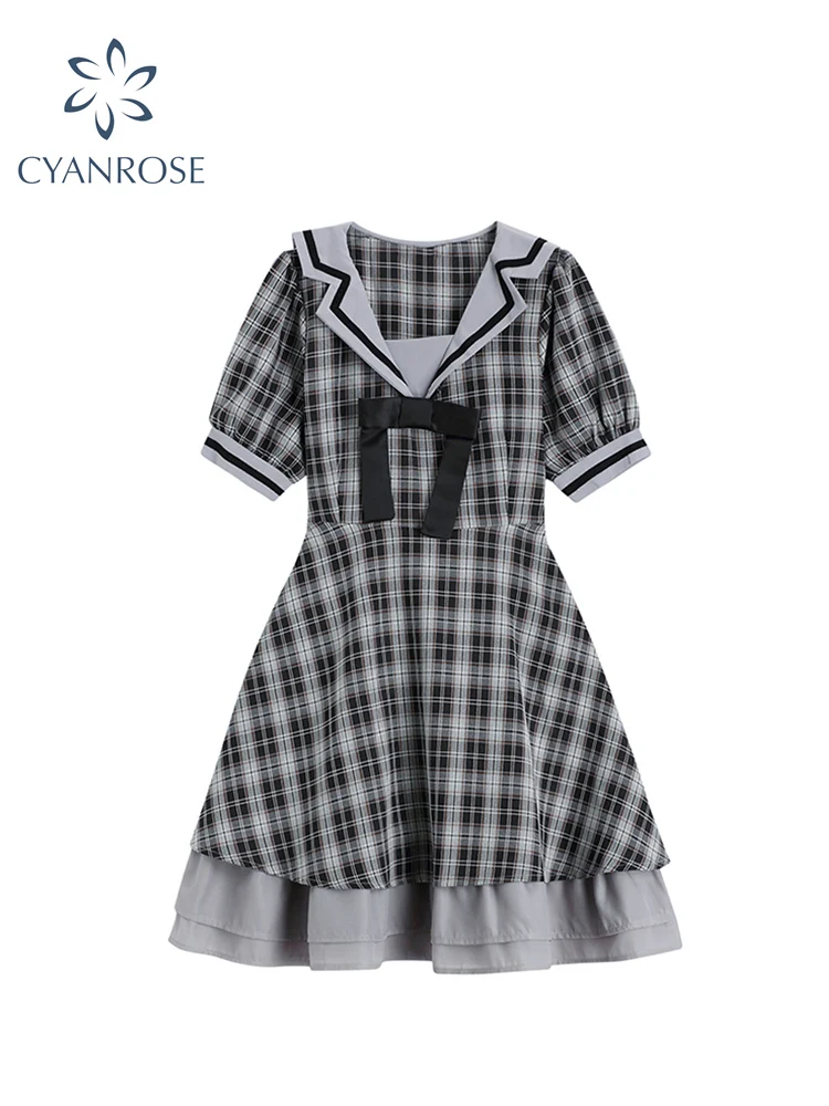 Vintage Plaid Puff Sleeve Women's Dress Kawaii Causal Preppy Style Tunic A-line Midi Dress Female Elegant Holiday Party Dresses
Vintage Plaid Puff Sleeve Women's Dress Kawaii Causal Preppy Style Tunic A-line Midi Dress Female Elegant Holiday Party Dresses