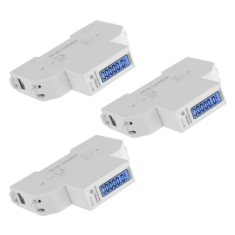 3X 5-100A 220V Energy Meter Single Phase RS485 MODBUS Protocol LCD Backlit Display Din Rail Watt Meter Energy Meter
3X 5-100A 220V Energy Meter Single Phase RS485 MODBUS Protocol LCD Backlit Display Din Rail Watt Meter Energy Meter