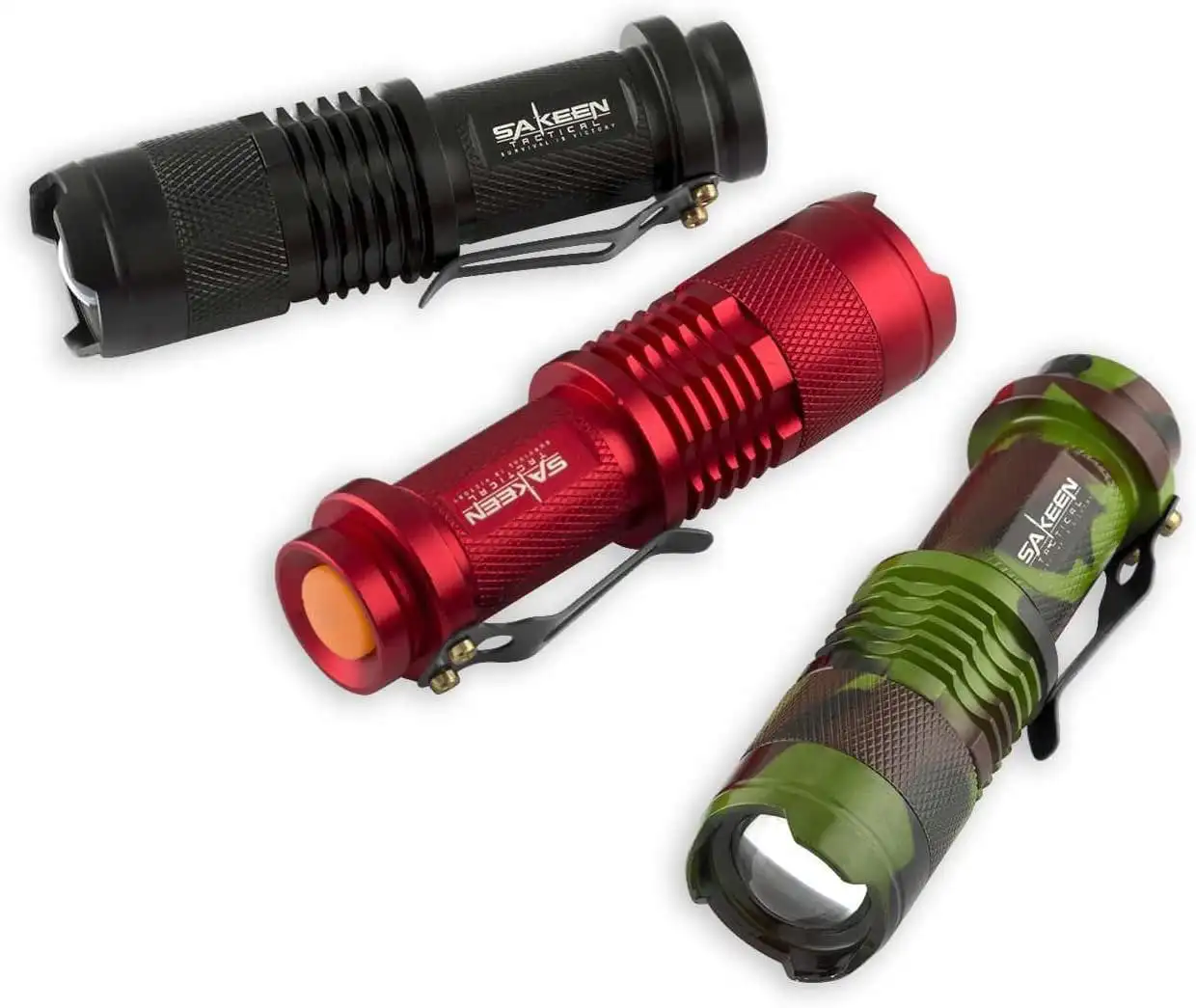 HMTX 6 Tactical Mini LED Flashlights - Heavy Duty Metal Shell - Ultra Bright 300 Lumen Survival Camping Light - 2 Red, 2 Black a
HMTX 6 Tactical Mini LED Flashlights - Heavy Duty Metal Shell - Ultra Bright 300 Lumen Survival Camping Light - 2 Red, 2 Black a