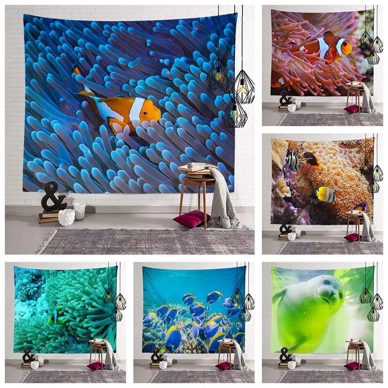 Clownfish Creative Design Tapestry Underwater World Coral Print Home Decor Tapestry Room Living Room Wall Decor Background Cloth
Clownfish Creative Design Tapestry Underwater World Coral Print Home Decor Tapestry Room Living Room Wall Decor Background Cloth