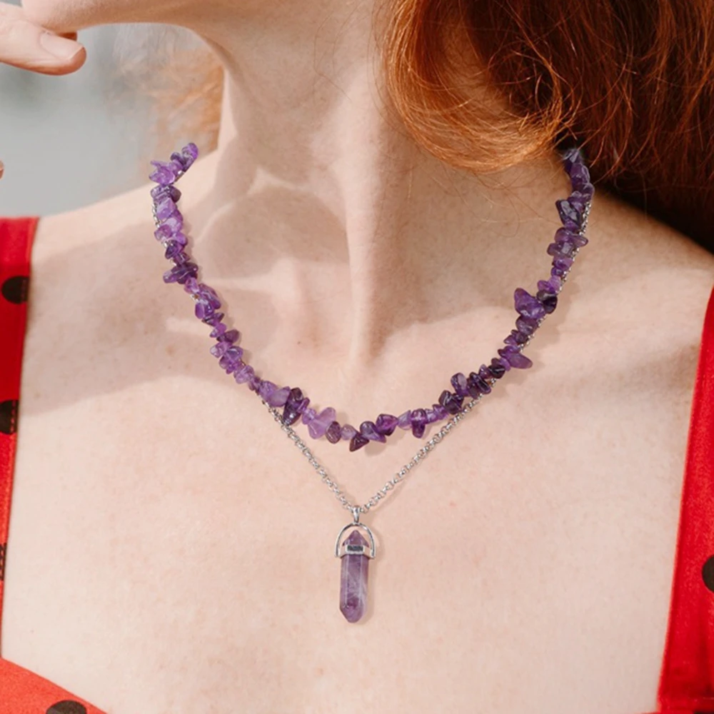 2pcs Amethysts Necklace Hexagonal Pendulum Pendant Chain For Women Natural Reiki Crystal Quartz Necklace Chakra Prayer Jewelry
2pcs Amethysts Necklace Hexagonal Pendulum Pendant Chain For Women Natural Reiki Crystal Quartz Necklace Chakra Prayer Jewelry