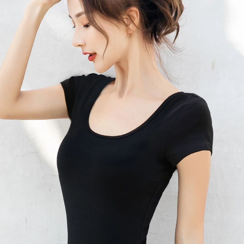 Women Soft Cotton T-shirt U-NeckSolid color Lady Tees Short Sleeve Summer Women's clothing All match Female T-shirts
Women Soft Cotton T-shirt U-NeckSolid color Lady Tees Short Sleeve Summer Women's clothing All match Female T-shirts