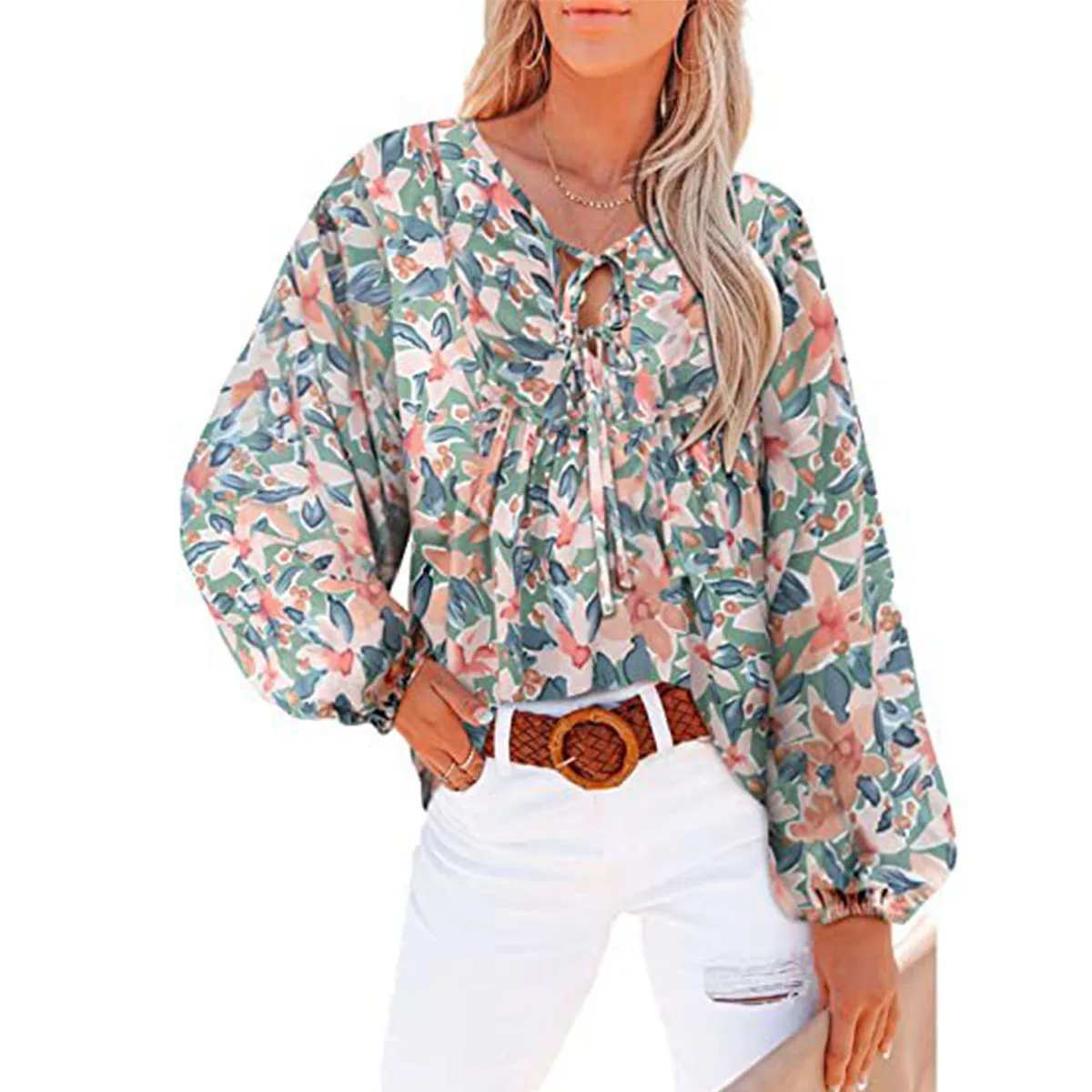 TSACTE Women's Casual Boho Floral Printed V Neck Tops Drawstring Short Long Sleeve T Shirt Blouses Summer Tops Shirts
TSACTE Women's Casual Boho Floral Printed V Neck Tops Drawstring Short Long Sleeve T Shirt Blouses Summer Tops Shirts