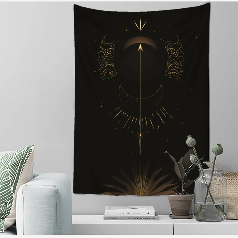 Tarot Golden Sun Moon Black Psychedelic Tapestry Bohemian Decoration Wall Hanging Bedroom Background Wall Cloth Home Decoration
Tarot Golden Sun Moon Black Psychedelic Tapestry Bohemian Decoration Wall Hanging Bedroom Background Wall Cloth Home Decoration