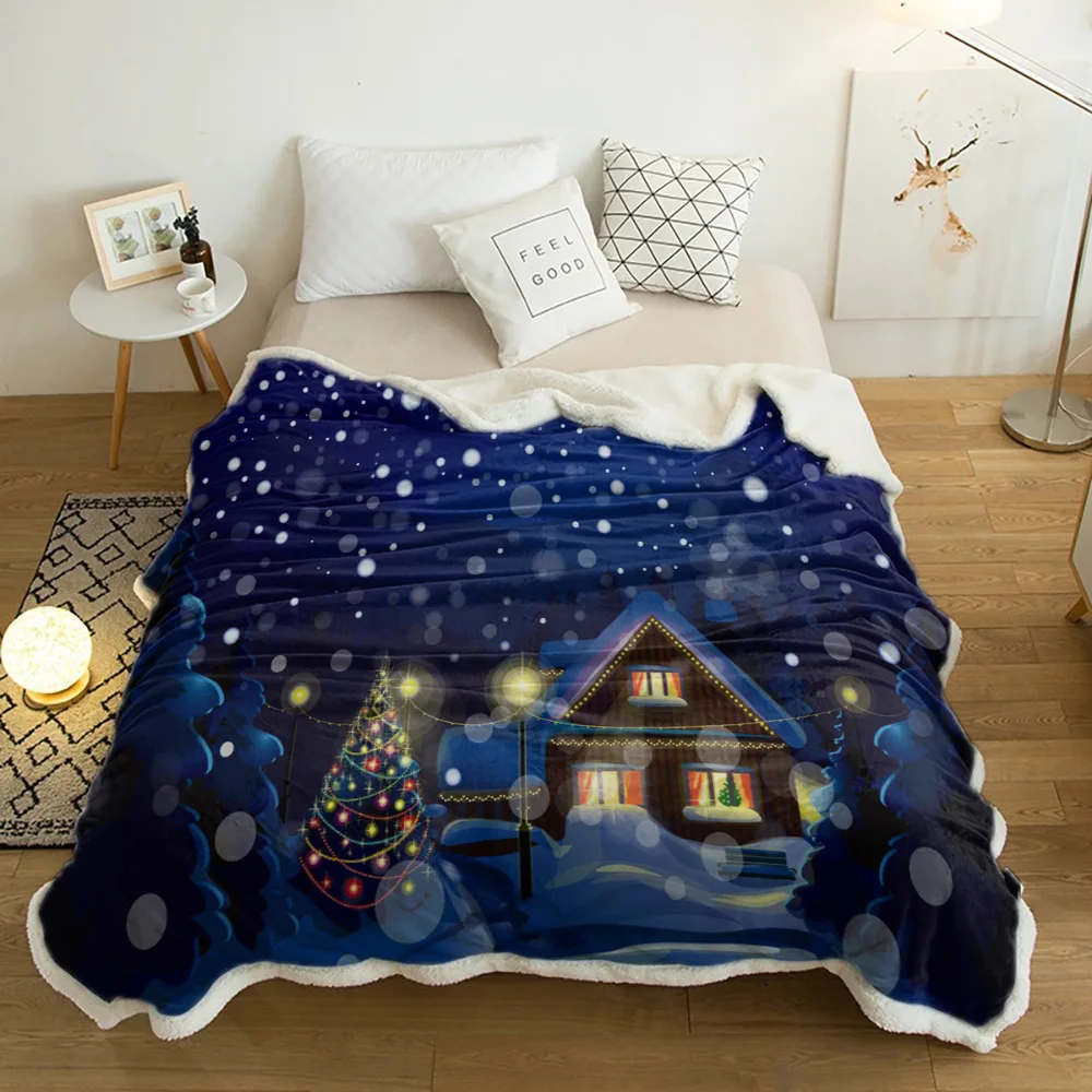 Christmas Tree House Lights Snowflakes Night Building Cashmere Blanket Thick Winter Bed Lamb Blankets Office Sofa Bed Bedspread
Christmas Tree House Lights Snowflakes Night Building Cashmere Blanket Thick Winter Bed Lamb Blankets Office Sofa Bed Bedspread