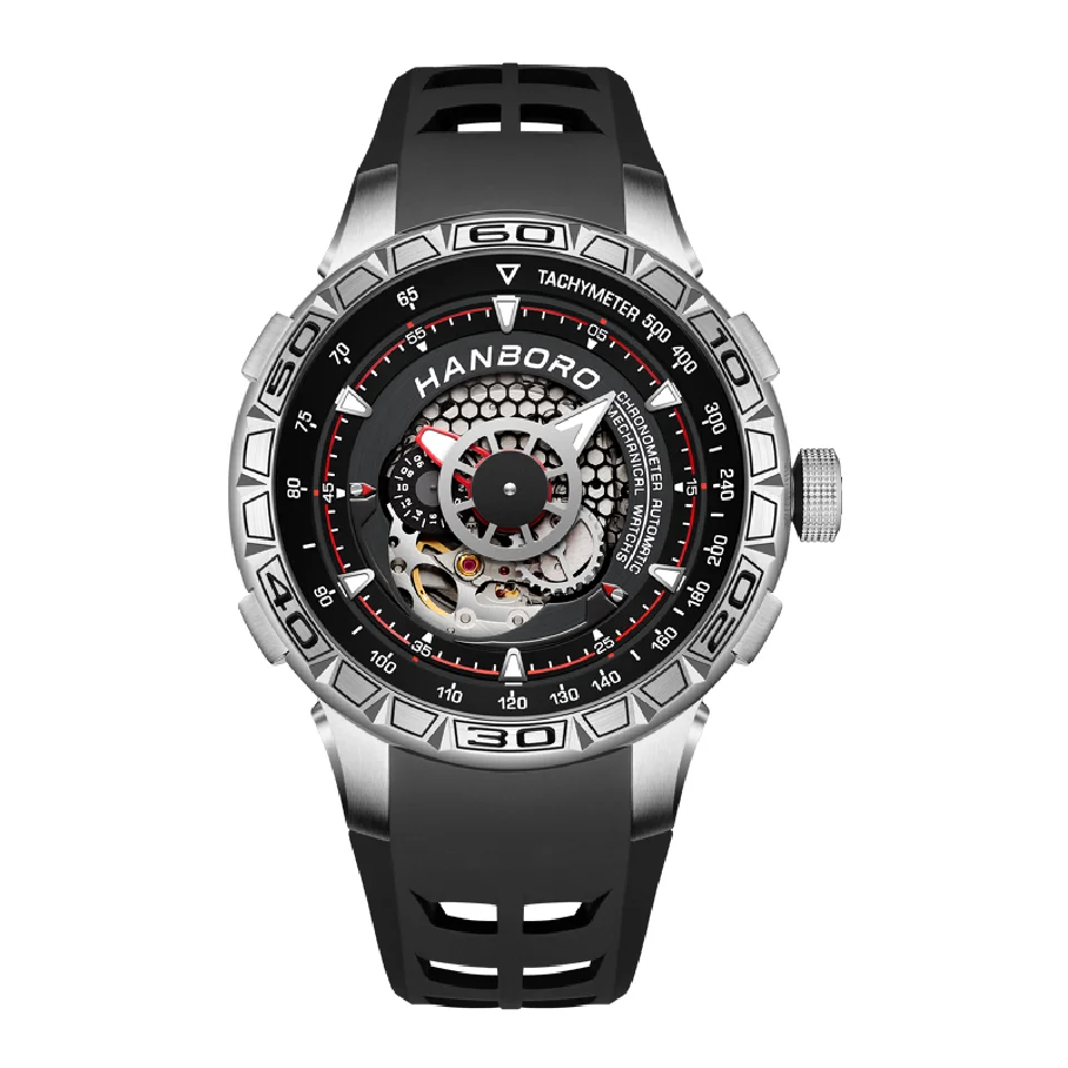 HANBORO New Automatic Watch Mens Fashion Mechanical Watches Hollow Large dial Wristwatch waterproof Man watch relogio masculino
HANBORO New Automatic Watch Mens Fashion Mechanical Watches Hollow Large dial Wristwatch waterproof Man watch relogio masculino