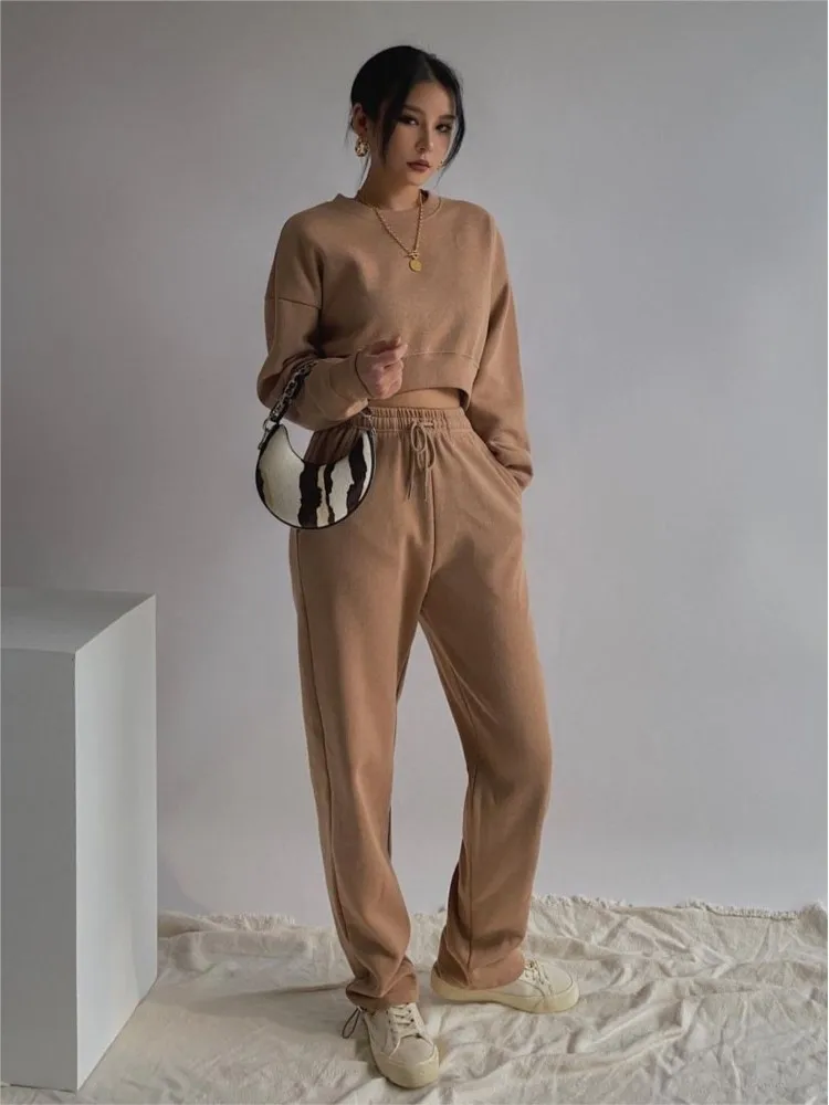 Autumn Spring Women Tracksuits Two Piece Set Female Harajuku Sweatshirts & Elastic Waist Pants Outfit
Autumn Spring Women Tracksuits Two Piece Set Female Harajuku Sweatshirts & Elastic Waist Pants Outfit