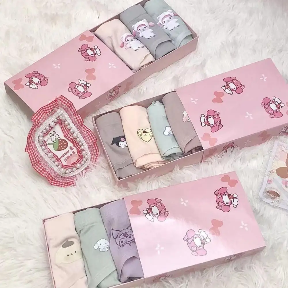 4 Boxed Kawaii Sanrio Panties Mymelody Kuromi Cinnamoroll Cute Beauty Female Cotton Low Waist Seamless Panties Girls Gift
4 Boxed Kawaii Sanrio Panties Mymelody Kuromi Cinnamoroll Cute Beauty Female Cotton Low Waist Seamless Panties Girls Gift