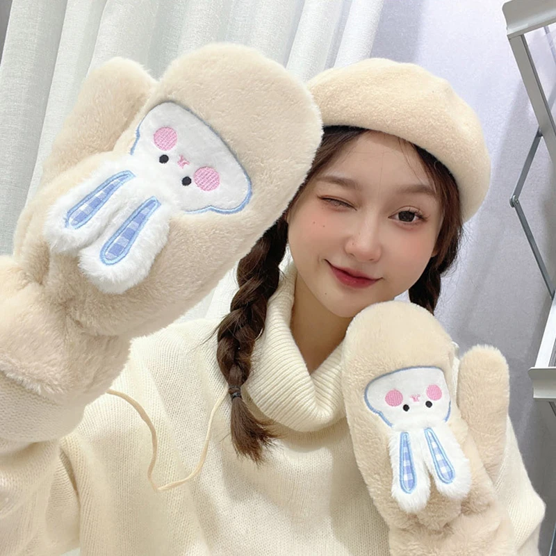 Skating&Sking Gloves Winter Plus Velvet Thicken Warm Gloves Plush Full Finger Mittens Embroidery Rabbit Girls Gloves Hand Warmer
Skating&Sking Gloves Winter Plus Velvet Thicken Warm Gloves Plush Full Finger Mittens Embroidery Rabbit Girls Gloves Hand Warmer