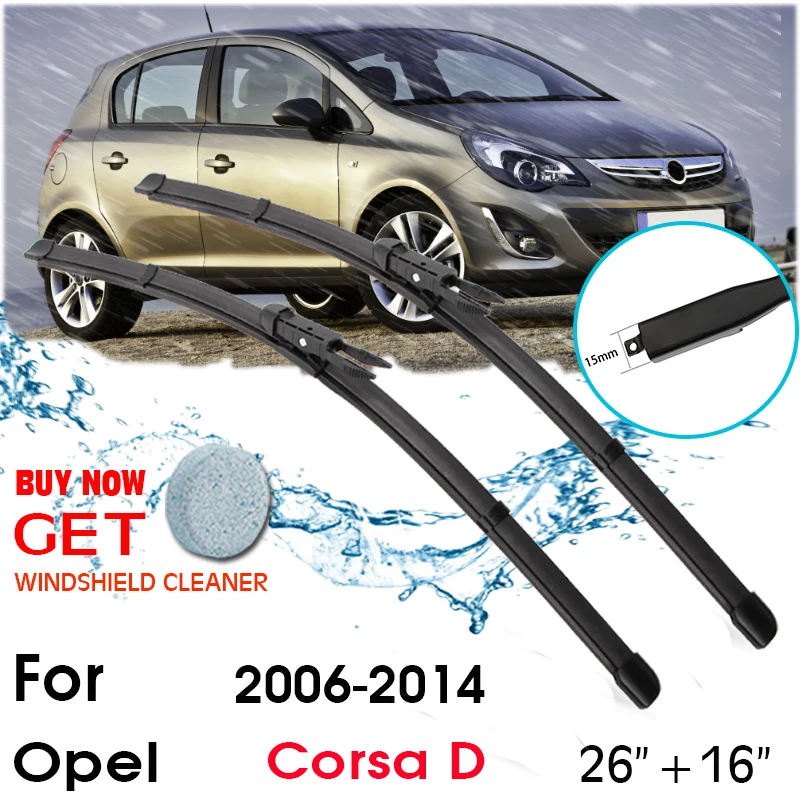 Car Blade Front Window Windshield Rubber Silicon Refill Wipers For Opel Corsa D 2006-2014 LHD / RHD 26"+16" Car Accessories
Car Blade Front Window Windshield Rubber Silicon Refill Wipers For Opel Corsa D 2006-2014 LHD / RHD 26"+16" Car Accessories