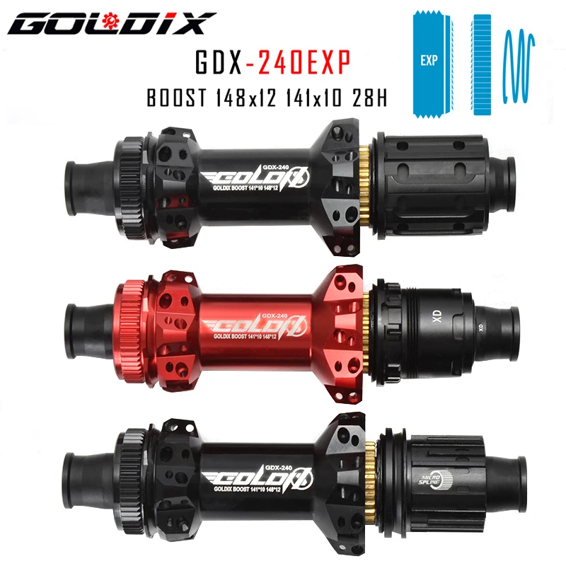 

GOLDIX MTB bicycle hub 240 EXP180 hub 28H center lock disc brake front 110*15 rear 148*12mm super light mtb hub mtb noisy cube