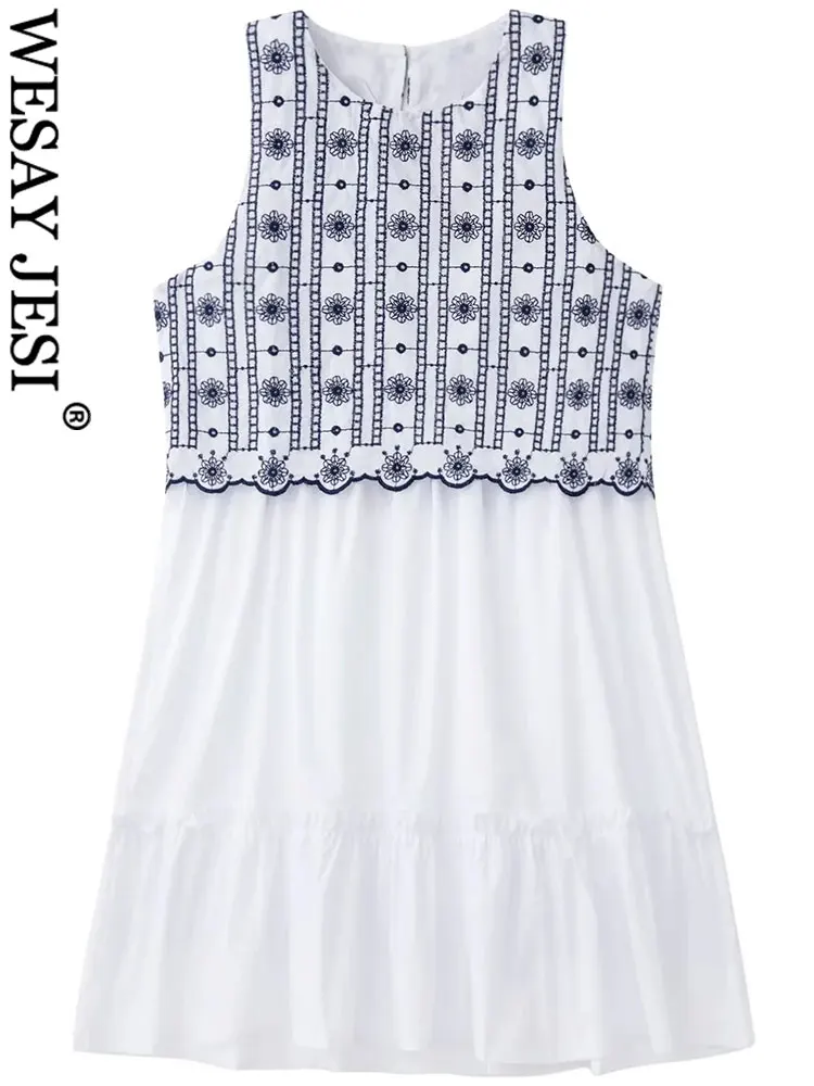 WESAY JESI Fashion Premium Cotton Comfortable Sleeveless Women's Dress Summer Elegant Embroidered Vest Fake Two Piece Lady Dress
WESAY JESI Fashion Premium Cotton Comfortable Sleeveless Women's Dress Summer Elegant Embroidered Vest Fake Two Piece Lady Dress