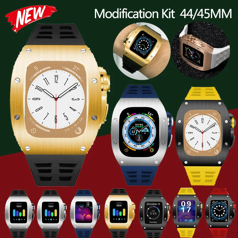 Luxury Metal Modification Kit For Apple Watch Band 44mm 45mm Rubber Watchband DIY Mod kit set For Apple Watch Series 8 7 SE 6 5
Luxury Metal Modification Kit For Apple Watch Band 44mm 45mm Rubber Watchband DIY Mod kit set For Apple Watch Series 8 7 SE 6 5