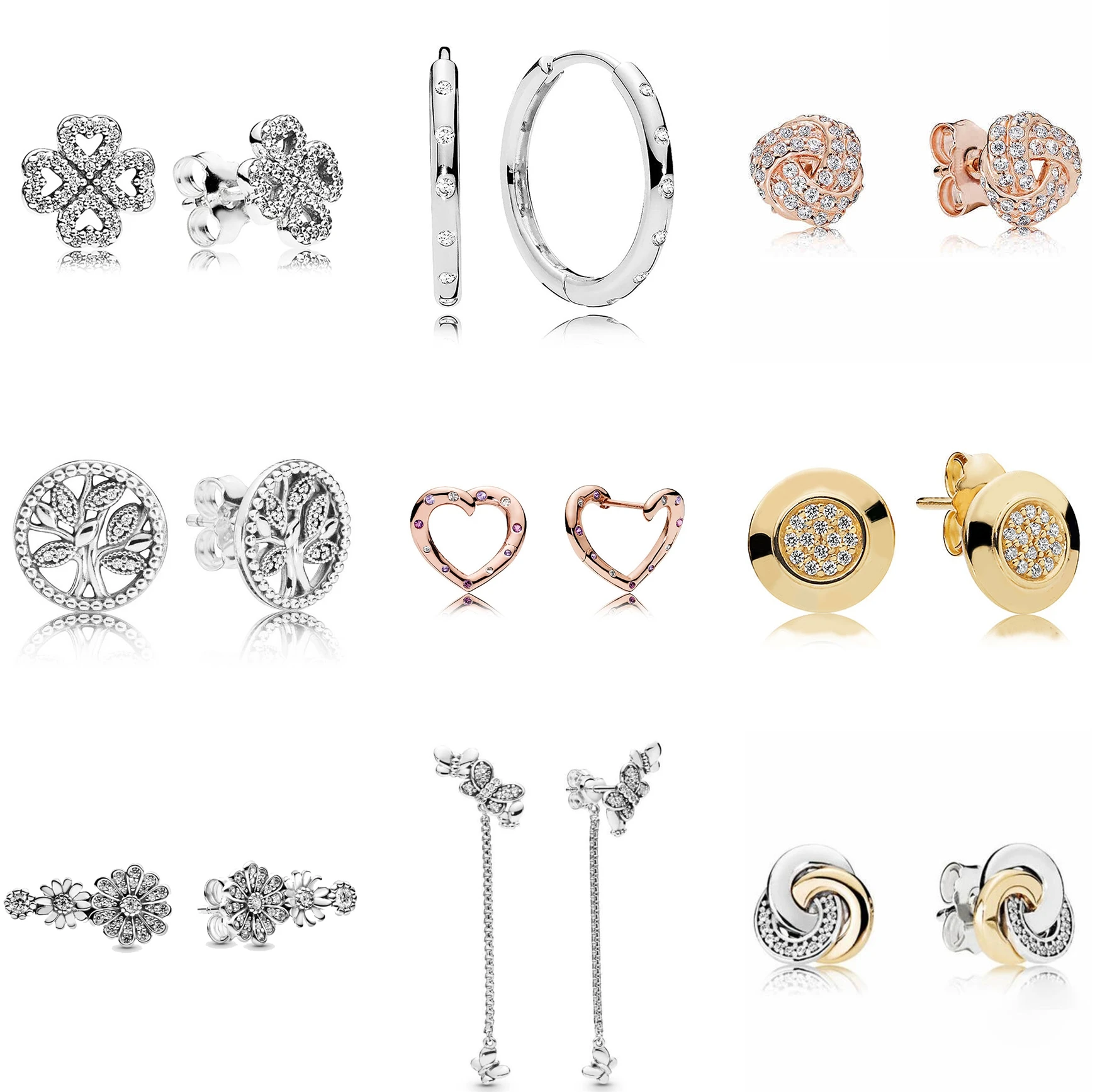 Authentic 925 Sterling Silver Earring Tree Of Love With Crystal Stud Earrings For Women Wedding Gift Fashion Jewelry
Authentic 925 Sterling Silver Earring Tree Of Love With Crystal Stud Earrings For Women Wedding Gift Fashion Jewelry