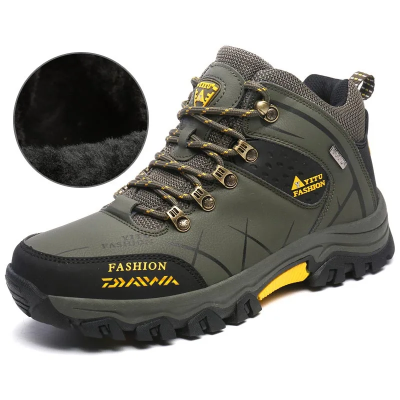 Outdoor Fishing Waterproof Hiking Shoes Men's Winter Plus Velvet Warm Martin Boots Climbing Non-Slip Durable Rubber Sneakers
Outdoor Fishing Waterproof Hiking Shoes Men's Winter Plus Velvet Warm Martin Boots Climbing Non-Slip Durable Rubber Sneakers